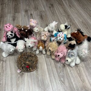 Pink and White Stuffed Animal Toys Collection